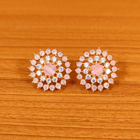 PINKISH RUBY COLOUR CZ STUDDED MEDIUM SIZE STUDS