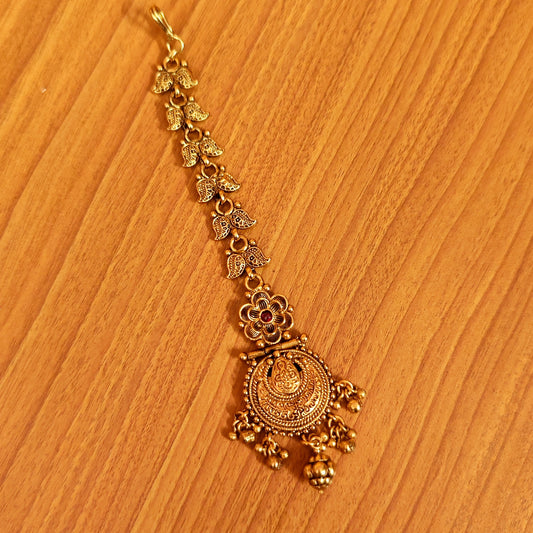 Gold Polki Maangtikka