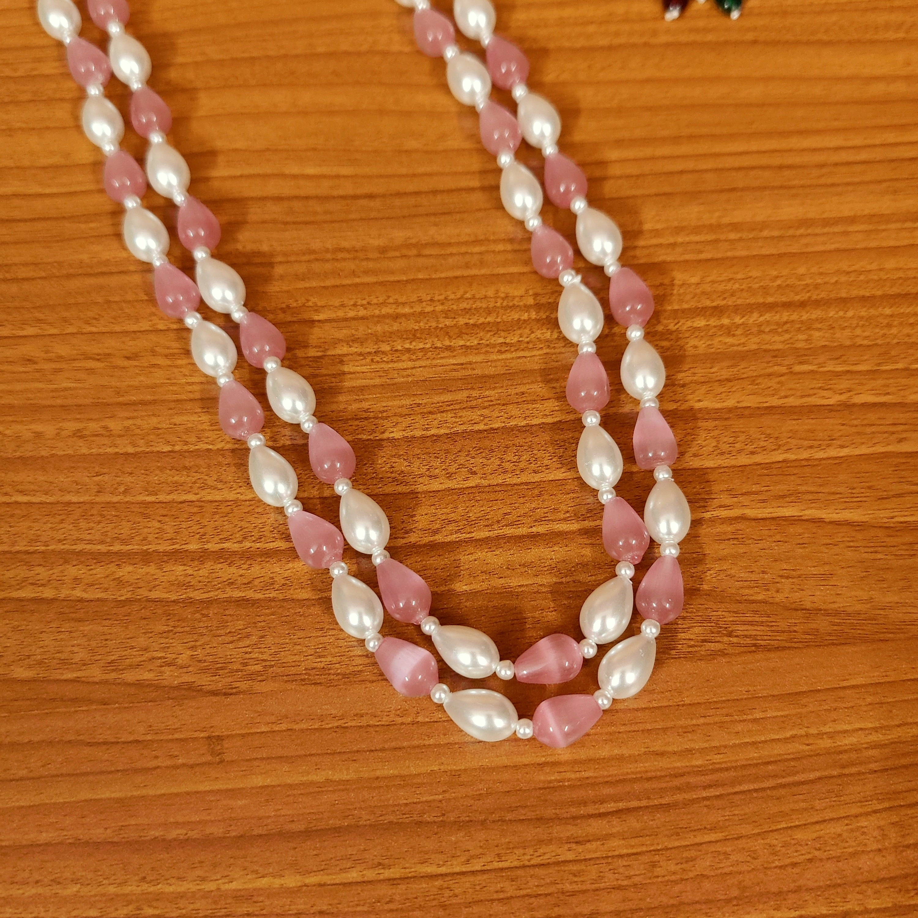 Real Gold Plated Z Pearl And Rose Quartz Bead Necklace For Women By Ac -  Accessorize India