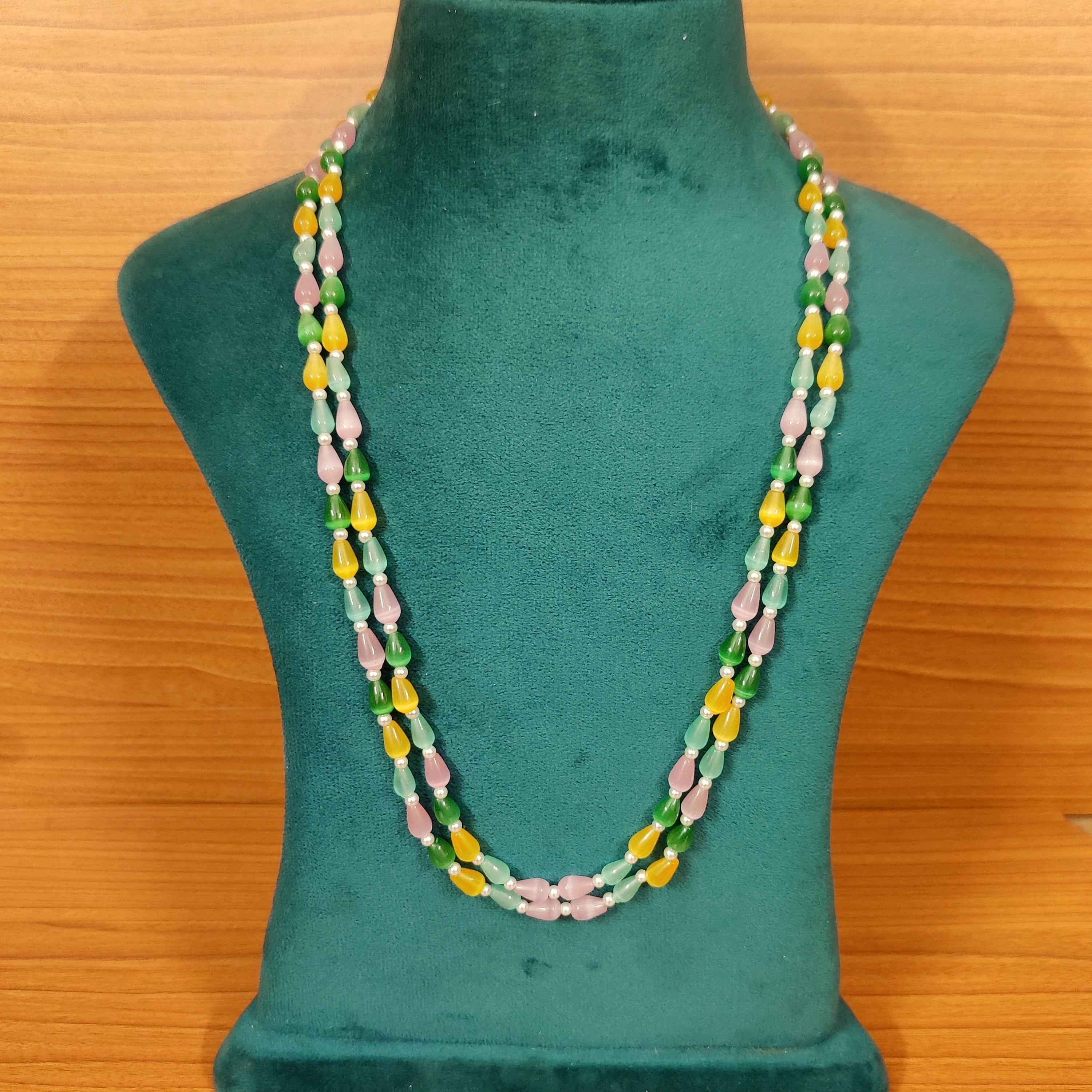 Lucy Multi Mix Short Beaded Necklace Pink and Green – INK+ALLOY, LLC