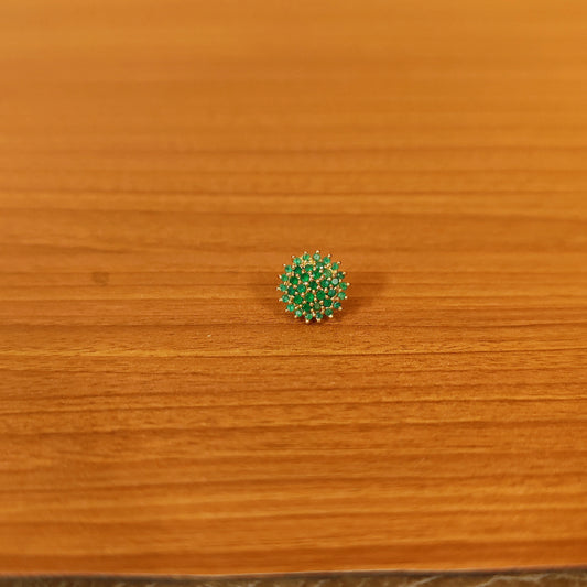 Green Colour Gold Plated Nose Pin