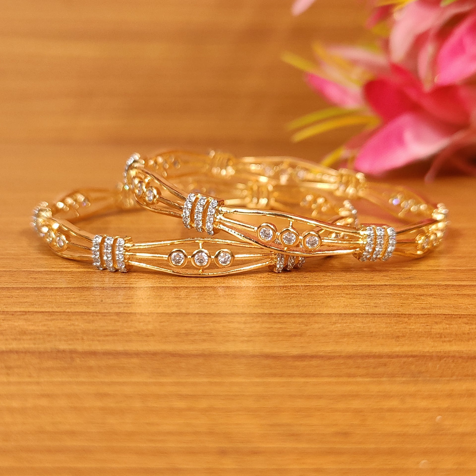 Gold Plated Bangles Twisted Gold Bangle Designs Anti Tarnish Matt