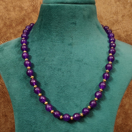 PURPLE ONYX ANTIQUE BEADS NECKLACE