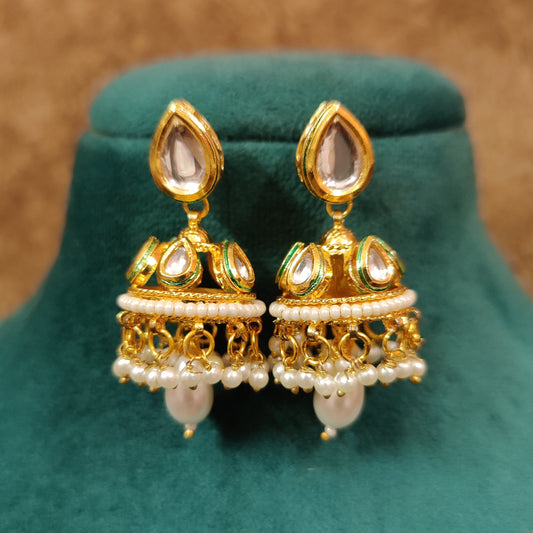 White colour jhumkas