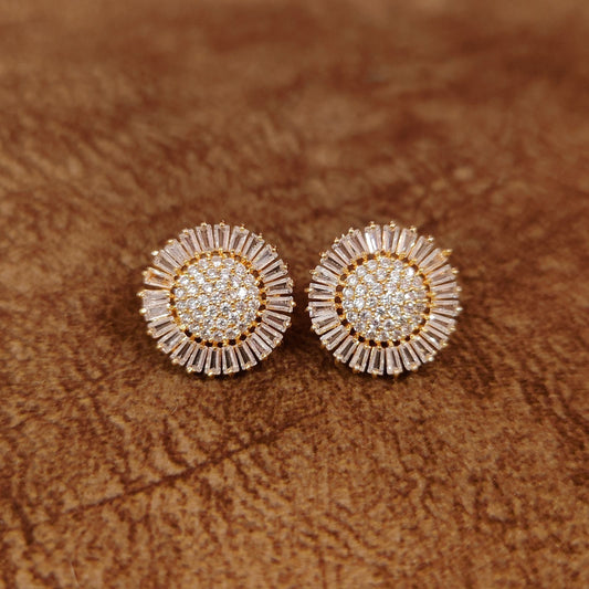 Radiant Pink CZ Statement Studs Earring