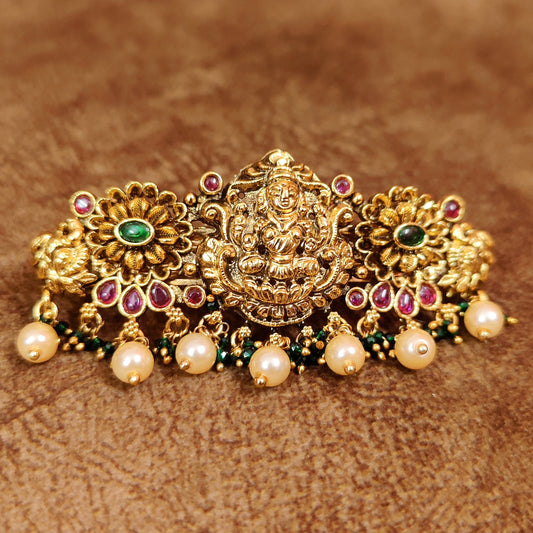 ANTIQUE TEMPLE LOOK RUBY & EMERALD PREMIUM HAIRCLIP