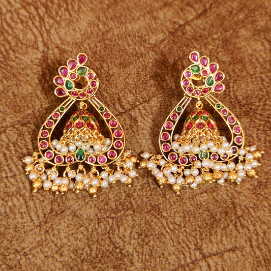 RUBY & EMERALD REAL KEMP STONE MULTI USE EARRINGS