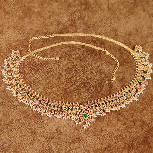 GOLD PLATED RUBY & EMERALD PREMIUM WAISTBELT