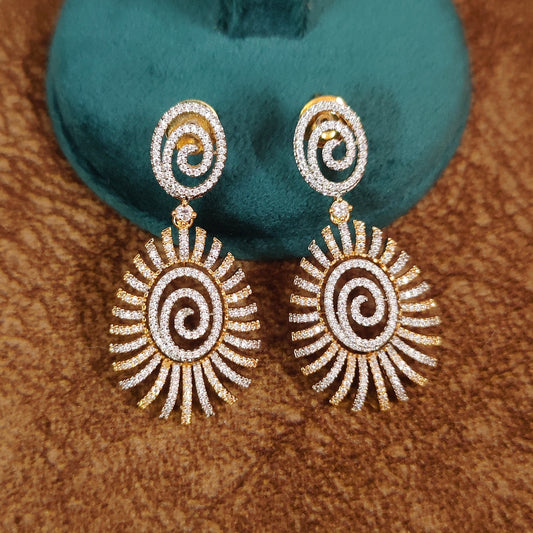 GOLD PLATED DIAMOND LOOK ALIKE ADORABLE DANGLERS