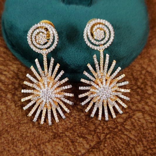 3 D PATTERNED DIAMOND LOOK ALIKE GORGEOUS DANGLERS