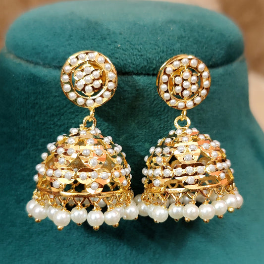 PEARL REAL GOLD LOOK JADAU JHUMKA'S