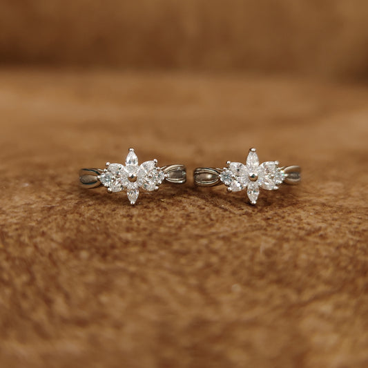 SILVER PLATED DIAMOND LOOK ADJUSTABLE TOE RINGS