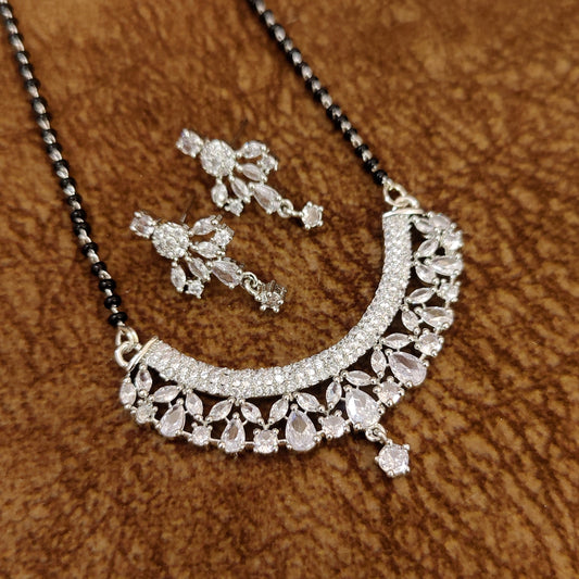 SILVER PLATED DIAMOND LOOK AD MANGALSUTRA