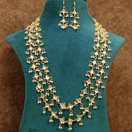 2 line kundan necklace set