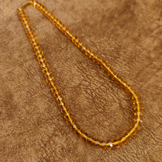 Citrine colour single line necklace