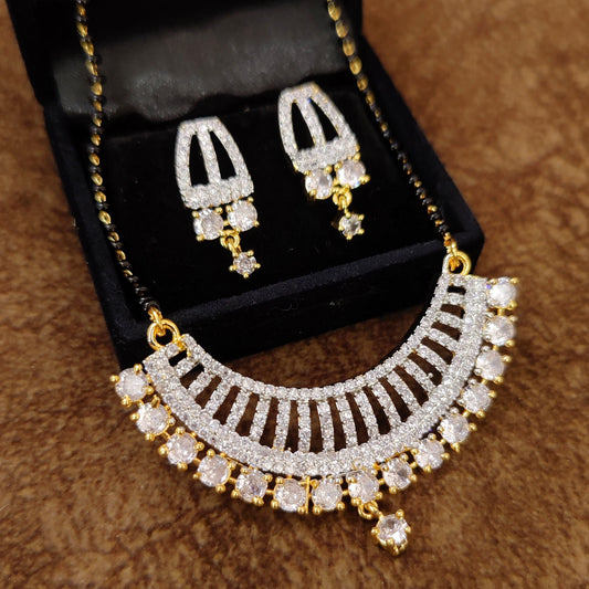 GOLD PLATED CZ STUDDED FINE MANGALSUTRA