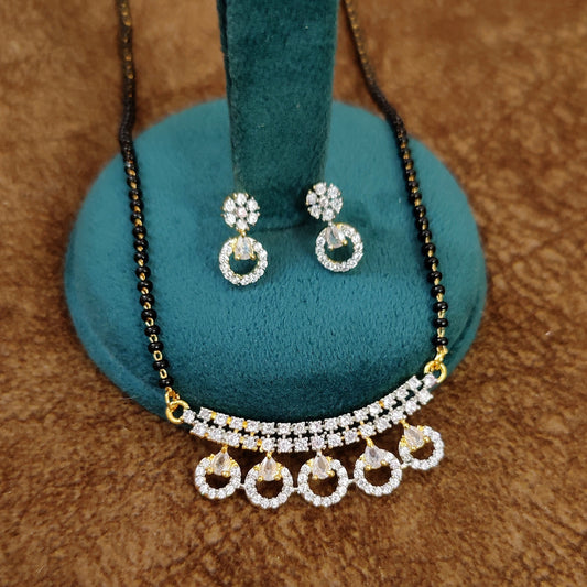 DIAMOND PATTERN AD GOLD PLATED MANGALSUTRA