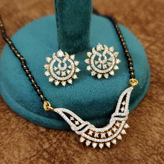 Royal Diamond Look Gold Plated Mangalsutra Set