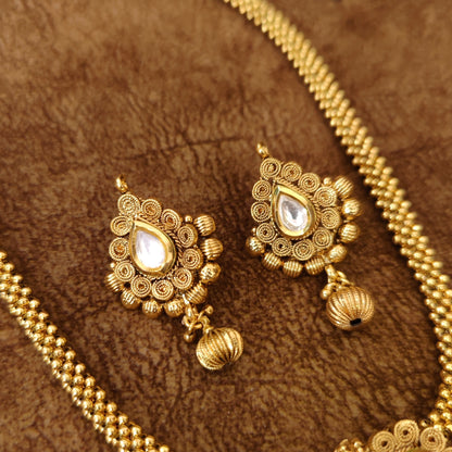Gold look Kundan Polki Necklace set