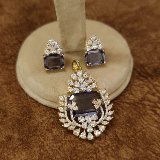 Midnight Iolite Regal Drop Pendant & Earring Set