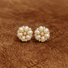Elegant Pearl Floral Stud Earrings Designer Imitation Jewellery by Sanvi Jewels