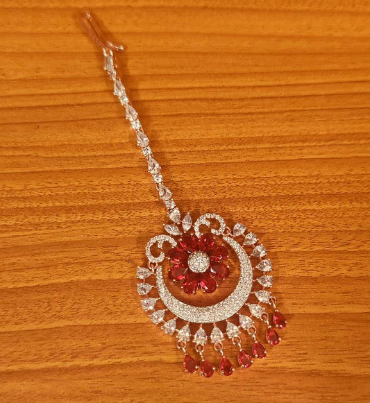 Red ruby maang-tikka