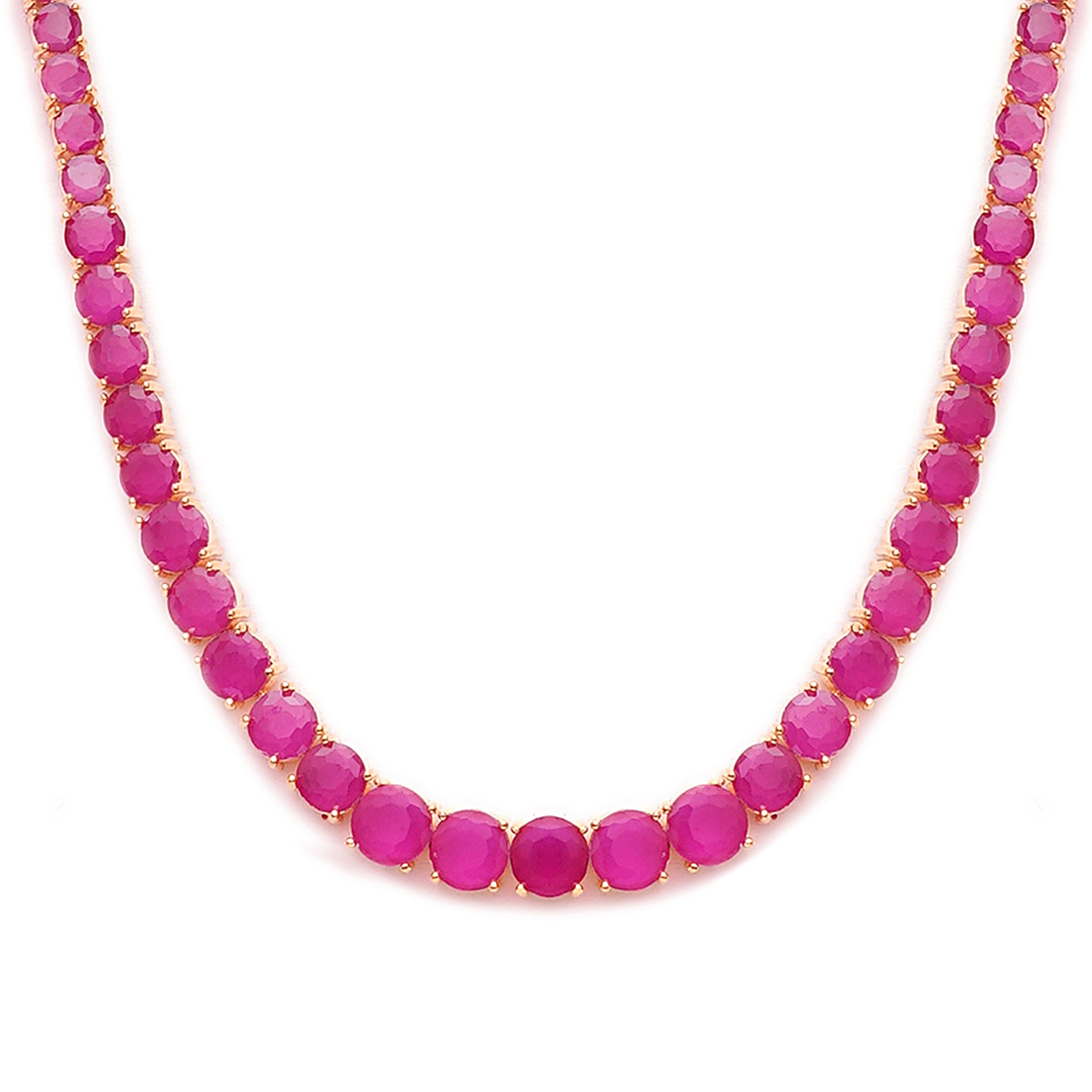 14k Gold & Ruby Tennis Necklace – Sabrina Design