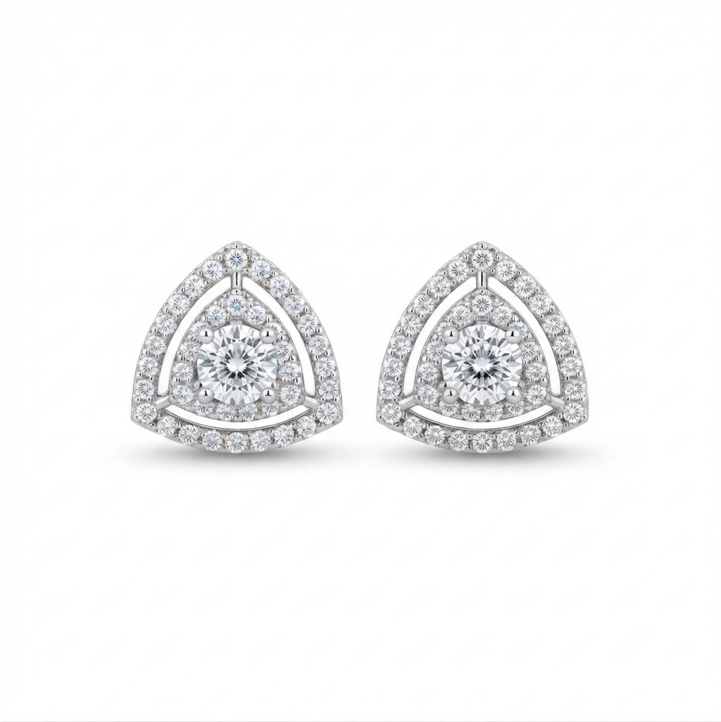 92.5 Sterling Silver Diamond Look Studs – Design Preview – Sanvi Jewels