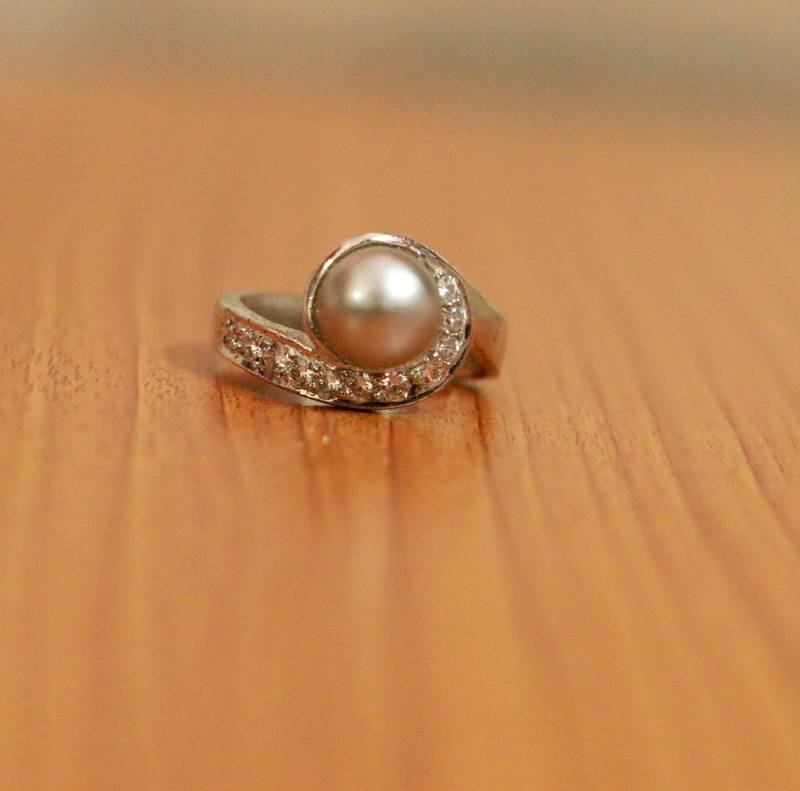 Active Pearl|925 Sterling Silver Freshwater Pearl Ring - Adjustable  Heart-shaped Bridal Set With Zircon