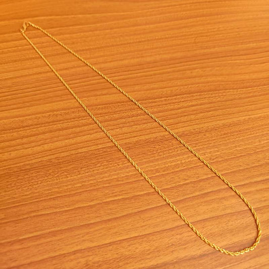ARTIFICIAL GOLD PLATED THIN ROPE PATTERN CHAIN