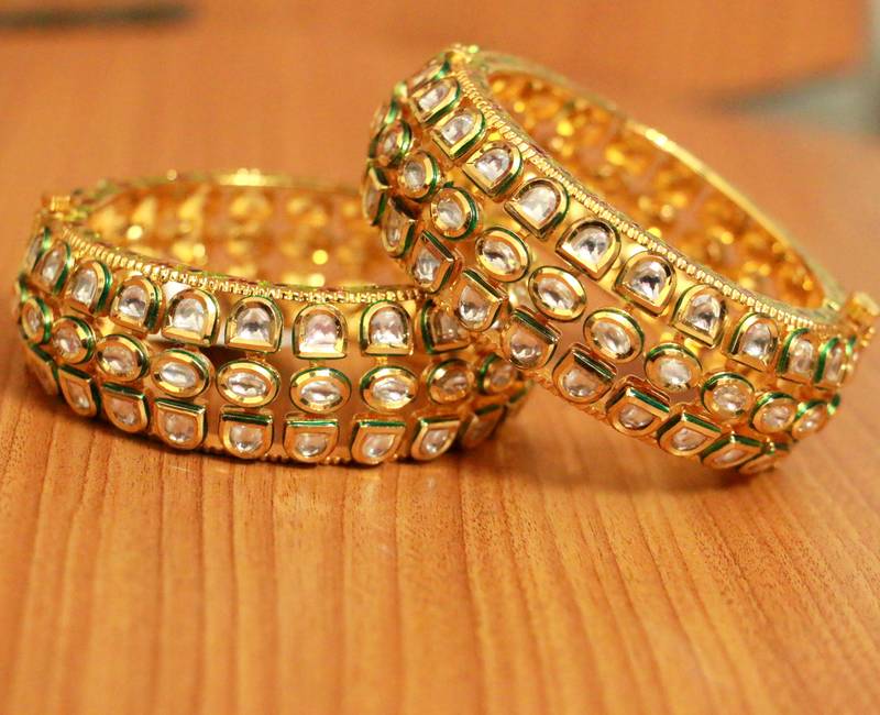 Buy SHOSHAA Wraparound Gold Kundan Bracelets Online
