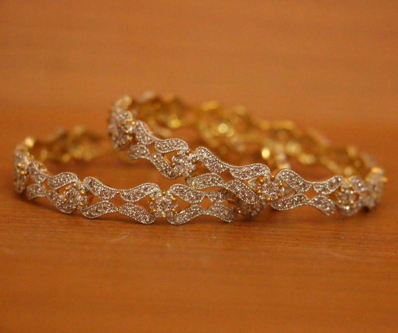 American Diamond Gold Plated Signity Bangles