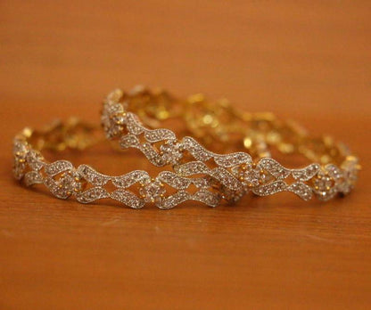 American Diamond Gold Plated Signity Bangles