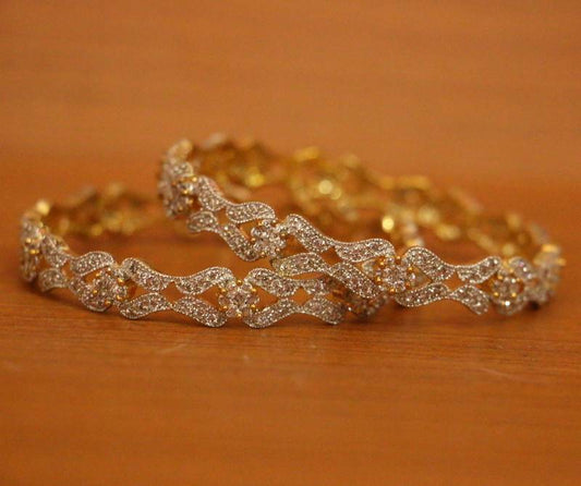 American Diamond Gold Plated Signity Bangles
