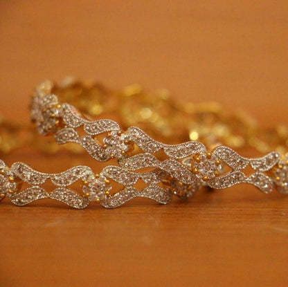 American Diamond Gold Plated Signity Bangles