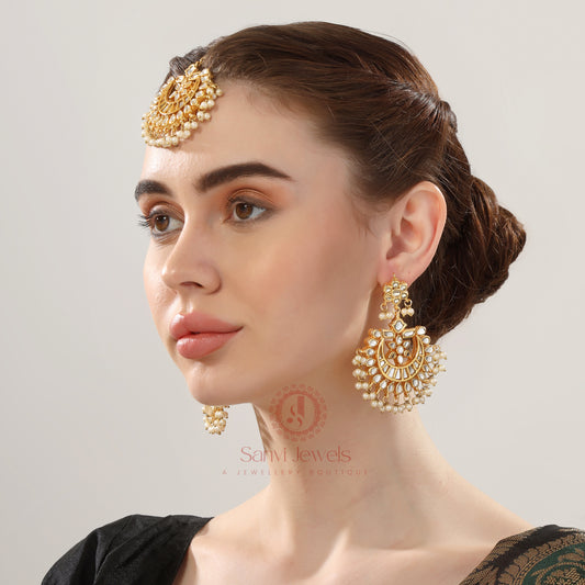 KUNDAN MEENAKARI POLKI & PEARL CHANDBALI