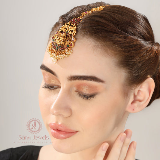 TEMPLE LOOK MULTICOLOUR WEDDING MAANG TIKKA