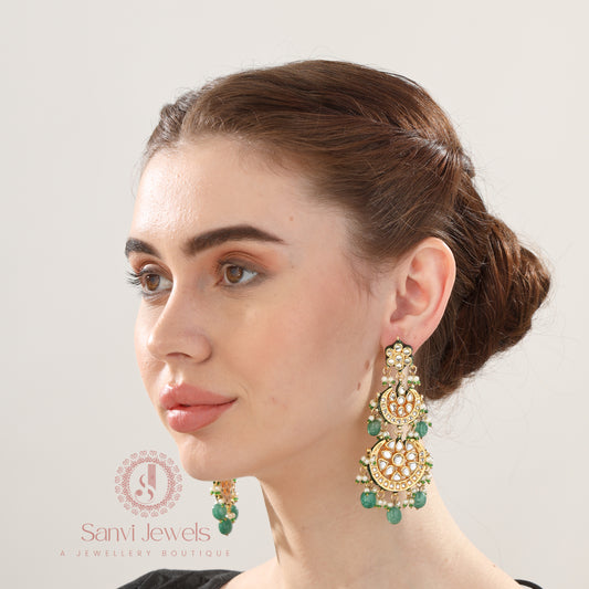 KUNDAN MEENAKARI EMERALD LOOK CHAANDBALI