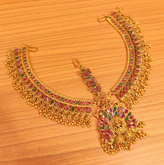RUBY & EMERALD TEMPLE LOOK BRIDAL MATHAPATTI
