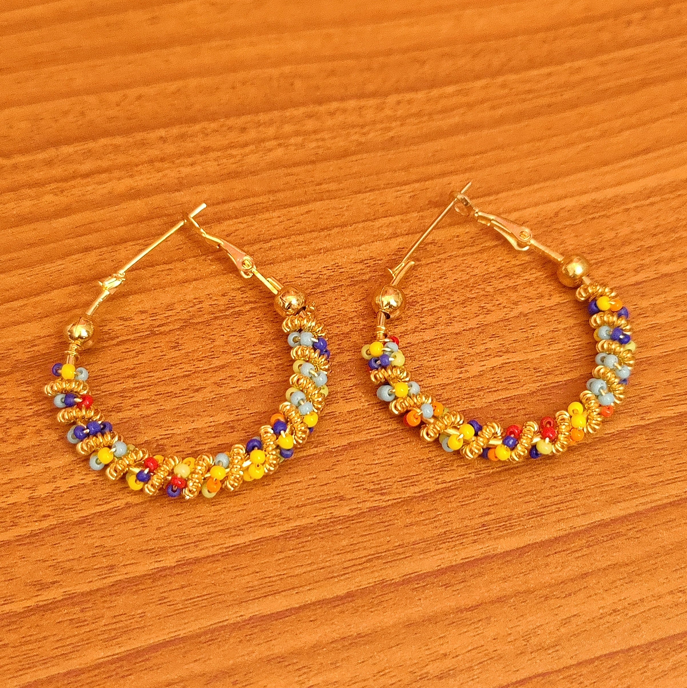 Glitzy Hoop Earrings Gold - Liza Schwartz Jewelry