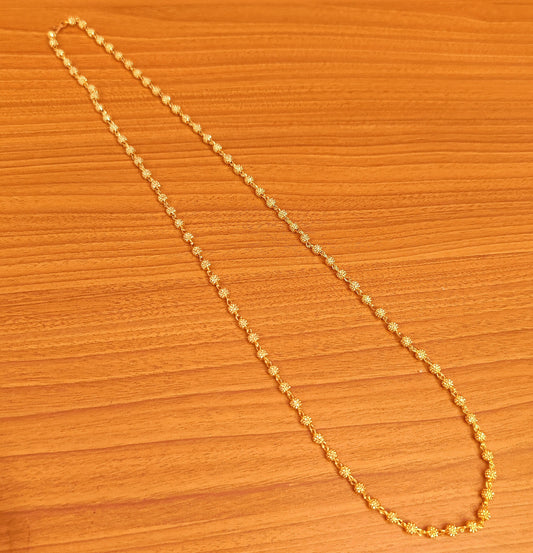 GOLD LOOK TEXTURED LOOK BEAD NECKLACE