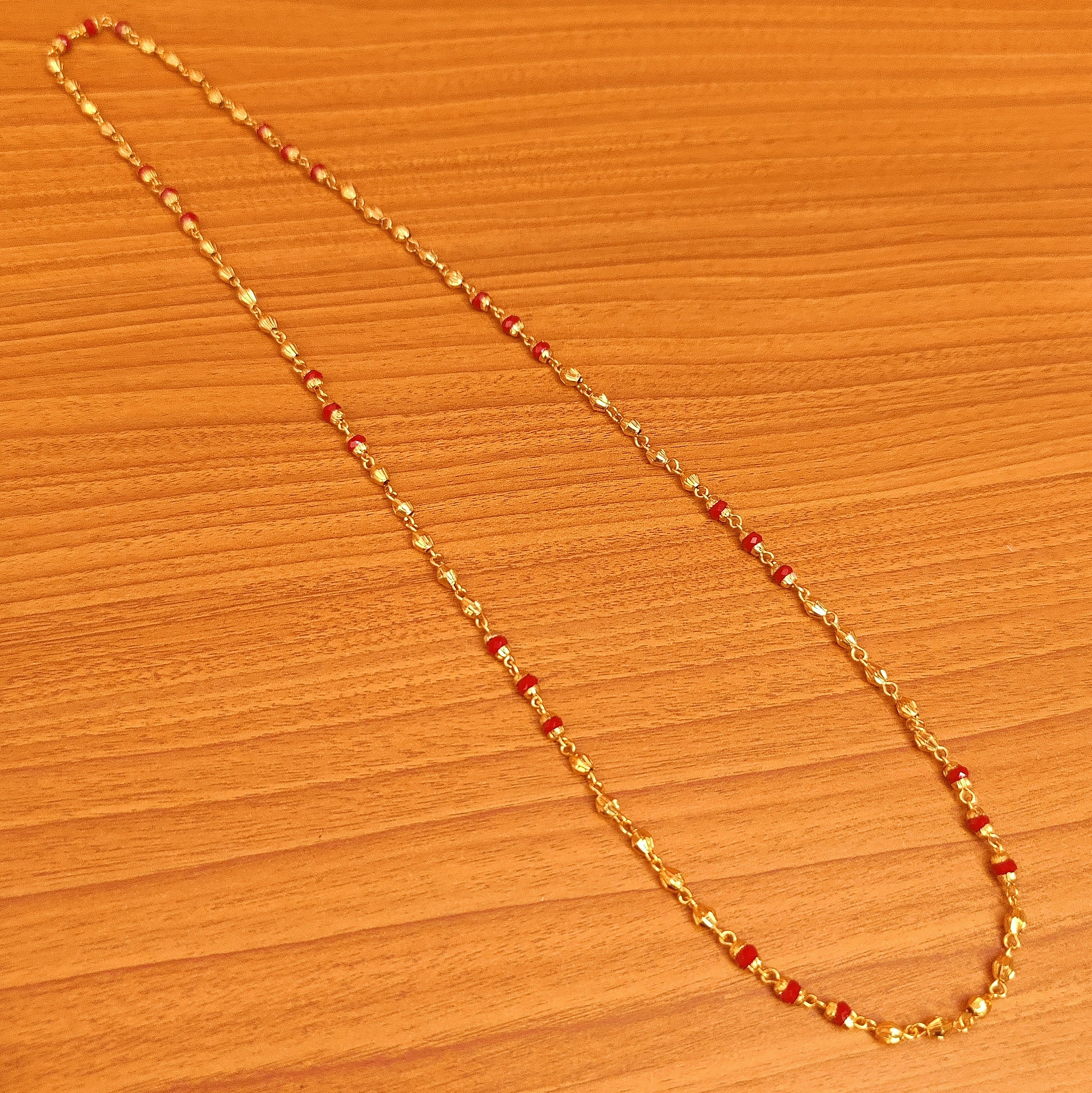 Rainbow Bead and Chain Layered Necklace in Gold | Lisa Angel