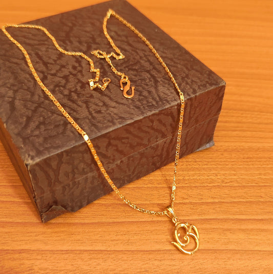 GOLD PLATED OM PENDANT WITH GOLD CHAIN