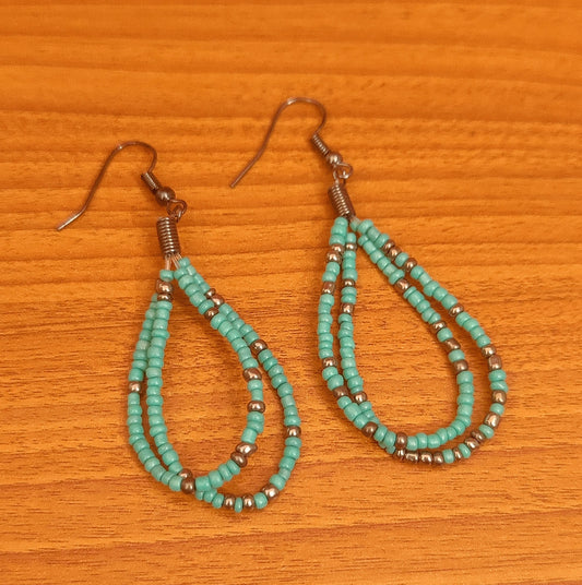 TURQUOISE COLOUR BEADED EARRINGS