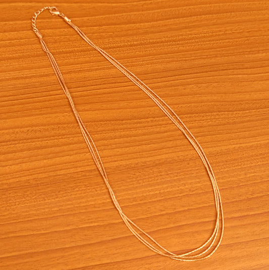 MULTILAYERED ARTIFICIAL ROSE GOLD PLATED CHAIN NECKLACE