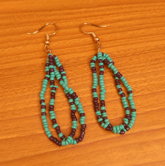 TURQUOISE COLOUR BEADED EARRINGS