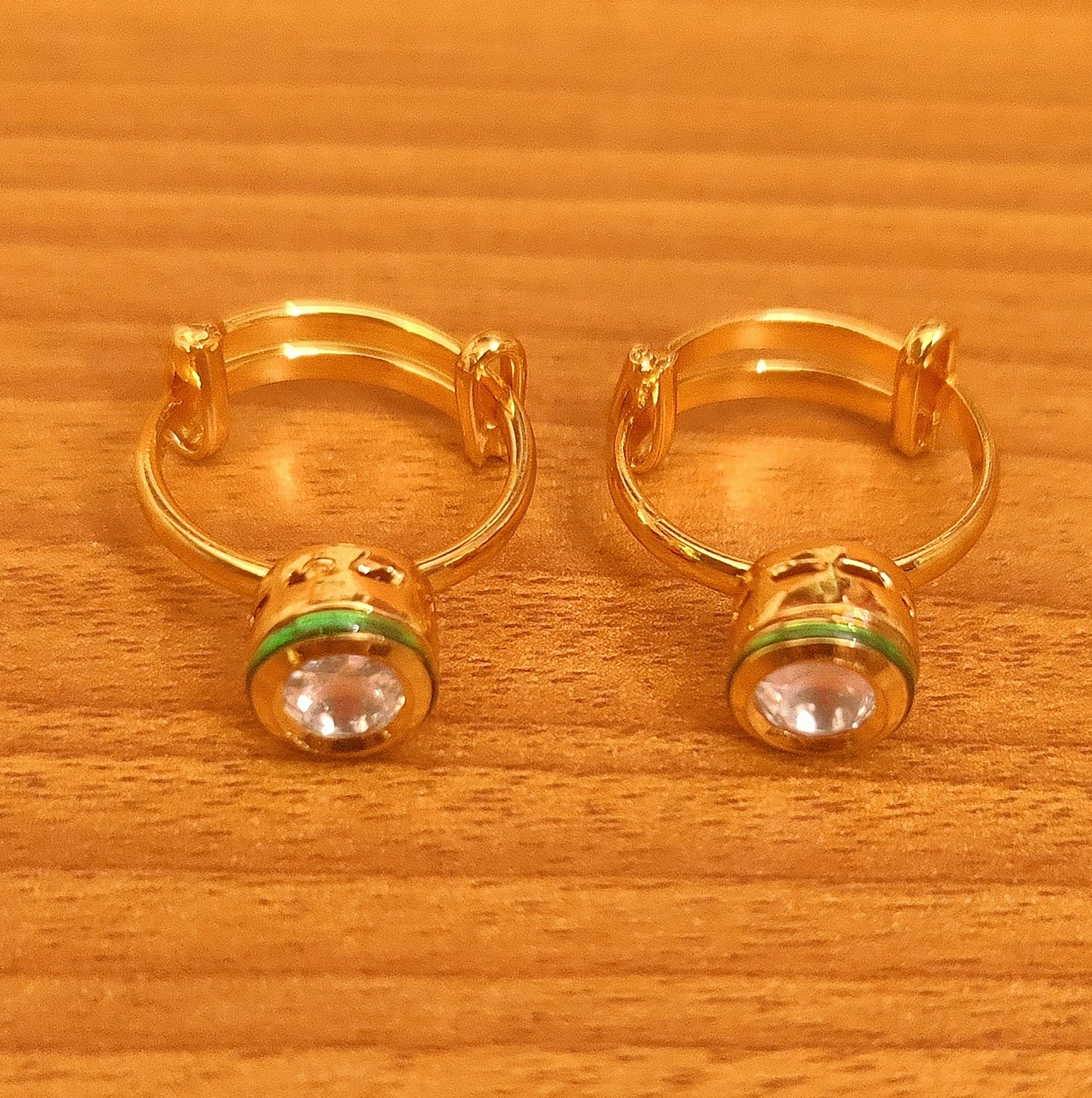 ROUND KUNDAN MEENAKARI ADJUSTABLE TOE RING