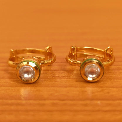 ROUND KUNDAN MEENAKARI ADJUSTABLE TOE RING