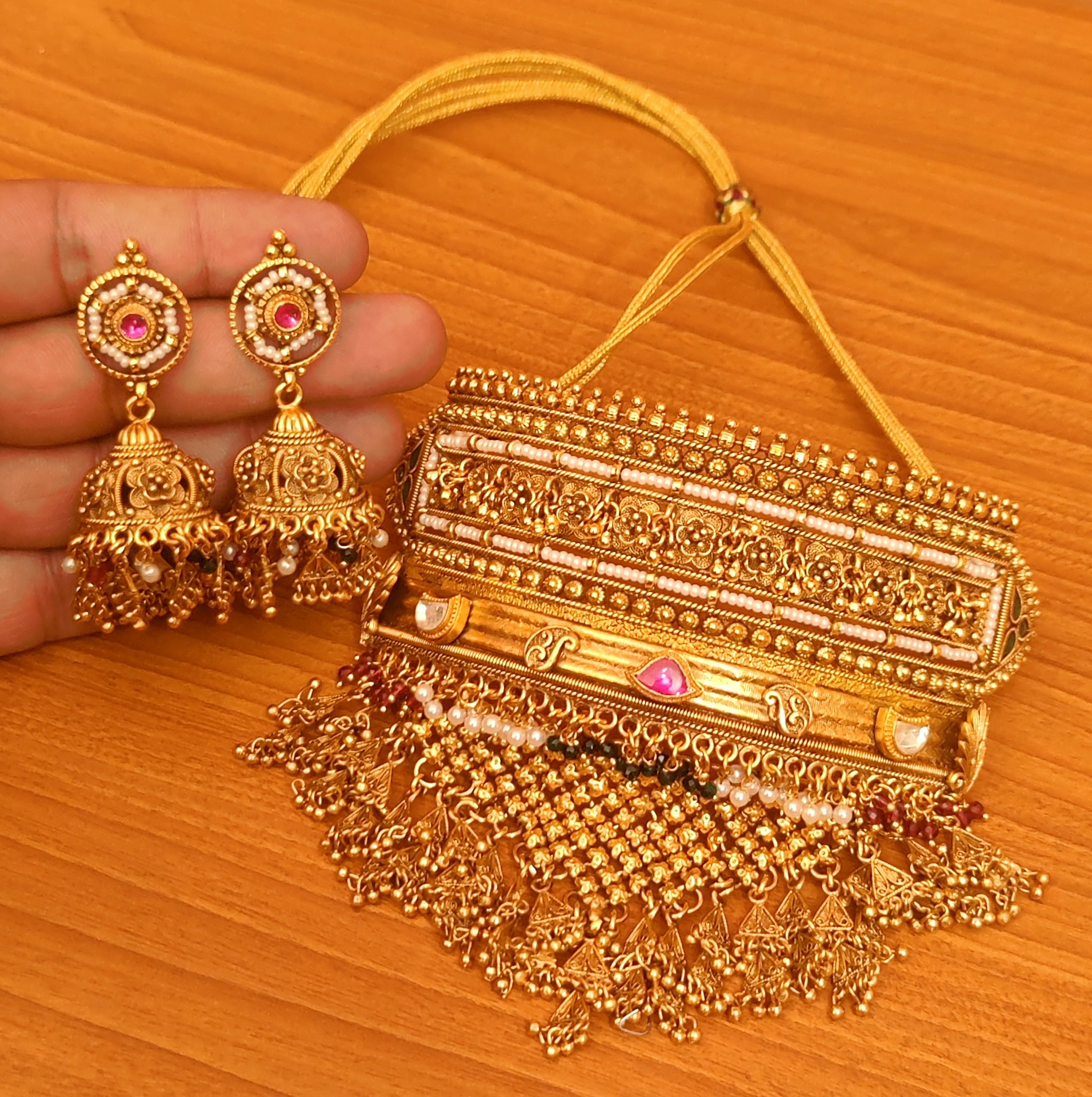 Buy Indian Bridal Choker Necklace Set Online From Wholesale Salwar.