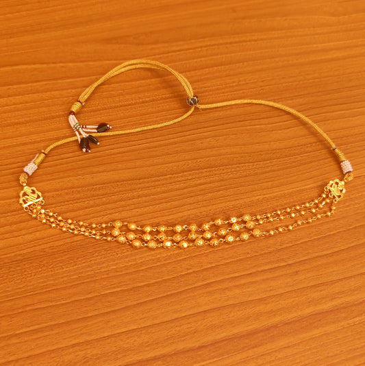 GOLD PLATED MULTILAYERED GOLD BEADS CHOKER SET